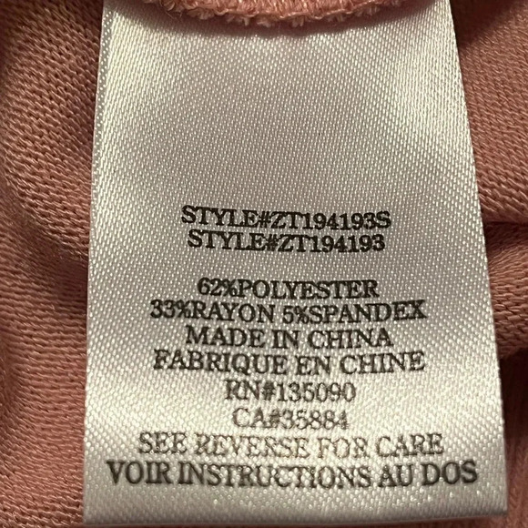 Z Supply The Soft Spun Skimmer Mock Pullover Light Pink Size XS - Picture 10 of 11